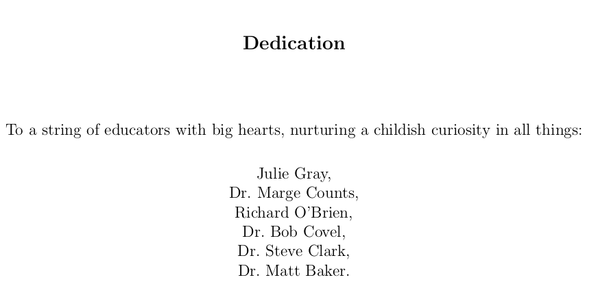 Dissertations dedications